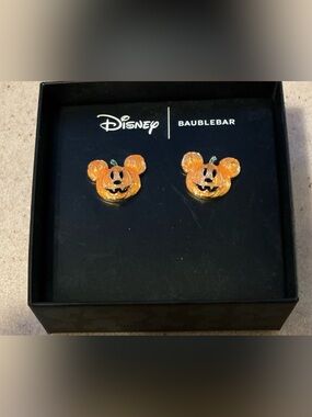 Disney Orange Pumpkin Mickey Stud Earrings